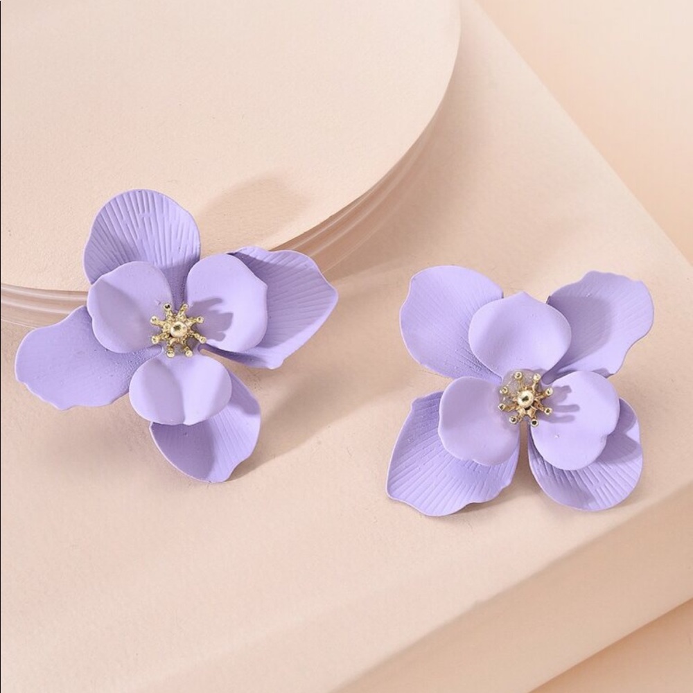 Purple Flowers Earrings